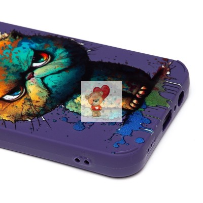 Чехол-накладка для Samsung Galaxy A14 4G (кот) (фиолетовый) - SC335 Чехол-накладка для Samsung Galaxy A14 4G (кот) (фиолетовый) - SC335