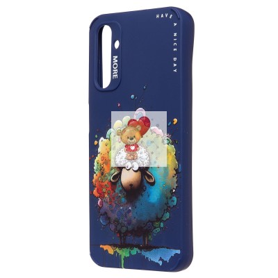 Чехол-накладка для Samsung Galaxy A14 4G (овечка) (темно-синий) - SC335