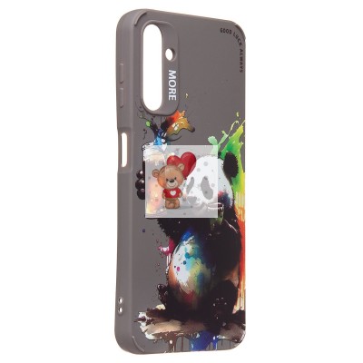 Чехол-накладка для Samsung Galaxy A14 4G (панда) (серый) - SC335