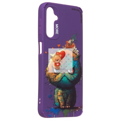 Чехол-накладка для Samsung Galaxy A24 4G (кот) (фиолетовый) - SC335 Чехол-накладка для Samsung Galaxy A24 4G (кот) (фиолетовый) - SC335