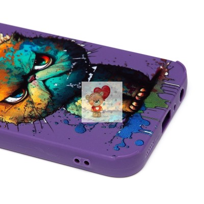 Чехол-накладка для Samsung Galaxy A24 4G (кот) (фиолетовый) - SC335 Чехол-накладка для Samsung Galaxy A24 4G (кот) (фиолетовый) - SC335