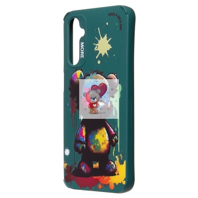 Чехол-накладка для Samsung Galaxy A24 4G (медведь) (темно-зеленый) - SC335