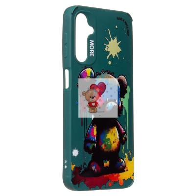 Чехол-накладка для Samsung Galaxy A24 4G (медведь) (темно-зеленый) - SC335