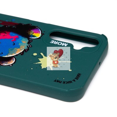 Чехол-накладка для Samsung Galaxy A24 4G (медведь) (темно-зеленый) - SC335