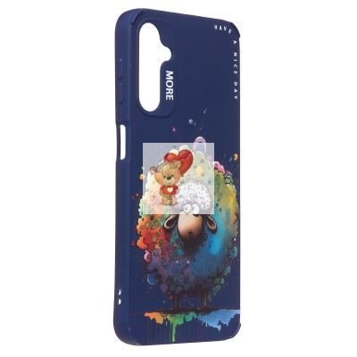 Чехол-накладка для Samsung Galaxy A24 4G (овечка) (темно-синий) - SC335