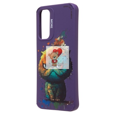 Чехол-накладка для Samsung Galaxy A25 (кот) (фиолетовый) - SC335 Чехол-накладка для Samsung Galaxy A25 (кот) (фиолетовый) - SC335