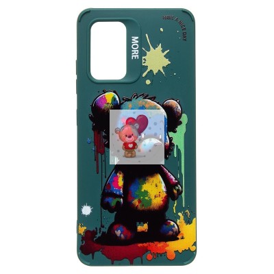 Чехол-накладка для Samsung Galaxy A32 4G (медведь) (темно-зеленый) - SC335
