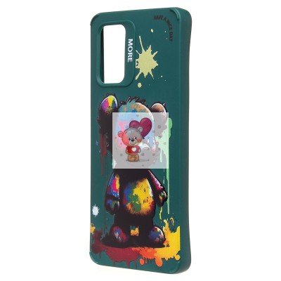 Чехол-накладка для Samsung Galaxy A32 4G (медведь) (темно-зеленый) - SC335