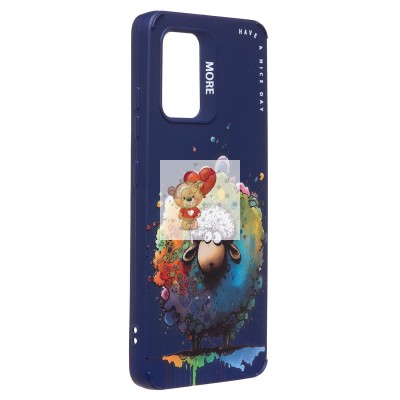 Чехол-накладка для Samsung Galaxy A32 4G (овечка) (темно-синий) - SC335
