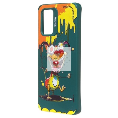 Чехол-накладка для Samsung Galaxy A32 4G (собака) (темно-зеленый) - SC335