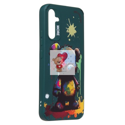 Чехол-накладка для Samsung Galaxy A34 (медведь) (темно-зеленый) - SC335