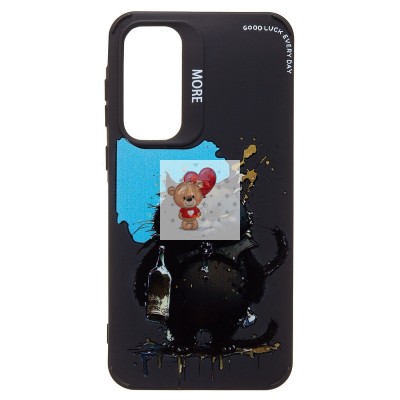 Чехол-накладка для Samsung Galaxy A35 (черный кот) (черный) - SC335