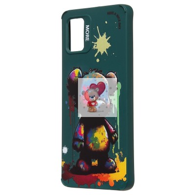Чехол-накладка для Samsung Galaxy A51 4G (медведь) (темно-зеленый) - SC335