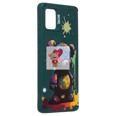 Чехол-накладка для Samsung Galaxy A51 4G (медведь) (темно-зеленый) - SC335