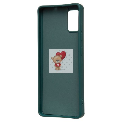 Чехол-накладка для Samsung Galaxy A51 4G (медведь) (темно-зеленый) - SC335