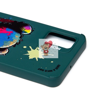 Чехол-накладка для Samsung Galaxy A51 4G (медведь) (темно-зеленый) - SC335