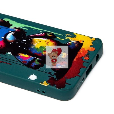 Чехол-накладка для Samsung Galaxy A51 4G (медведь) (темно-зеленый) - SC335
