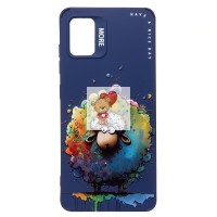 Чехол-накладка для Samsung Galaxy A51 4G (овечка) (темно-синий) - SC335