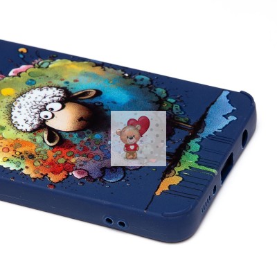 Чехол-накладка для Samsung Galaxy A51 4G (овечка) (темно-синий) - SC335