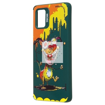 Чехол-накладка для Samsung Galaxy A51 4G (собака) (темно-зеленый) - SC335