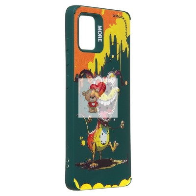 Чехол-накладка для Samsung Galaxy A51 4G (собака) (темно-зеленый) - SC335