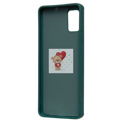 Чехол-накладка для Samsung Galaxy A51 4G (собака) (темно-зеленый) - SC335