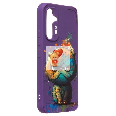 Чехол-накладка для Samsung Galaxy A54 (кот) (фиолетовый) - SC335