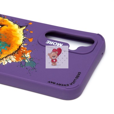 Чехол-накладка для Samsung Galaxy A54 (кот) (фиолетовый) - SC335