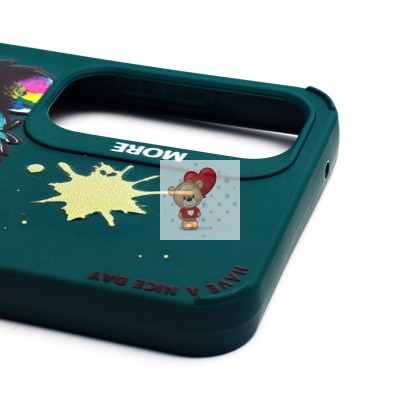 Чехол-накладка для Samsung Galaxy A55 (медведь) (темно-зеленый) - SC335