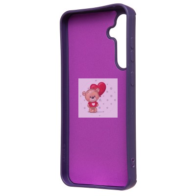 Чехол-накладка для Samsung Galaxy S23 FE (кот) (фиолетовый) - SC335 Чехол-накладка для Samsung Galaxy S23 FE (кот) (фиолетовый) - SC335