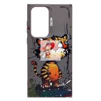 Чехол-накладка для Samsung Galaxy S23 Ultra (тигр) (серый) - SC335