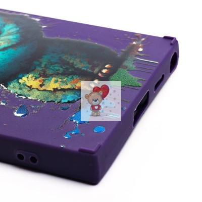 Чехол-накладка для Samsung Galaxy S24 Ultra (кот) (фиолетовый) - SC335 Чехол-накладка для Samsung Galaxy S24 Ultra (кот) (фиолетовый) - SC335