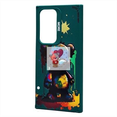 Чехол-накладка для Samsung Galaxy S24 Ultra (медведь) (темно-зеленый) - SC335
