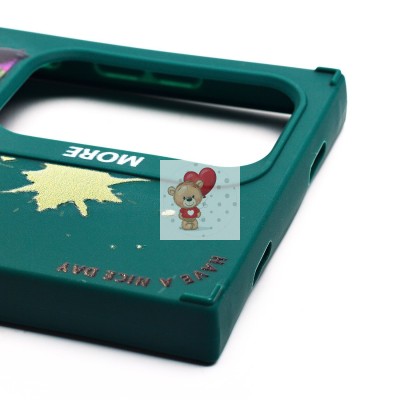 Чехол-накладка для Samsung Galaxy S24 Ultra (медведь) (темно-зеленый) - SC335