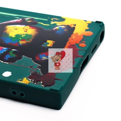 Чехол-накладка для Samsung Galaxy S24 Ultra (медведь) (темно-зеленый) - SC335