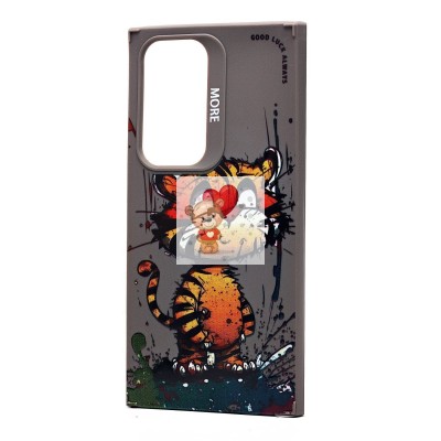 Чехол-накладка для Samsung Galaxy S24 Ultra (тигр) (серый) - SC335