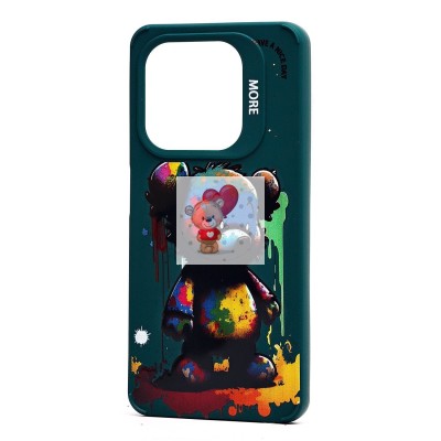 Чехол-накладка для Tecno Spark GO 2024 (медведь) (темно-зеленый) - SC335