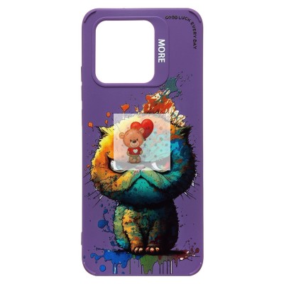 Чехол-накладка для Xiaomi Redmi 10C (кот) (фиолетовый) - SC335 Чехол-накладка для Xiaomi Redmi 10C (кот) (фиолетовый) - SC335