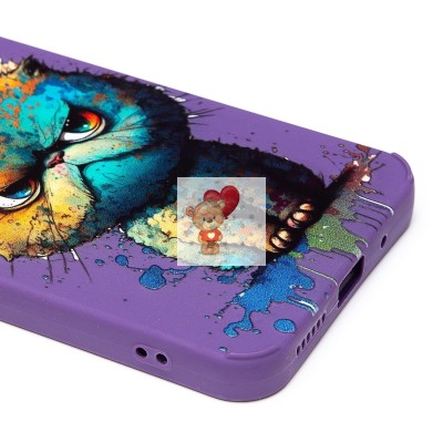 Чехол-накладка для Xiaomi Redmi 12 (кот) (фиолетовый) - SC335