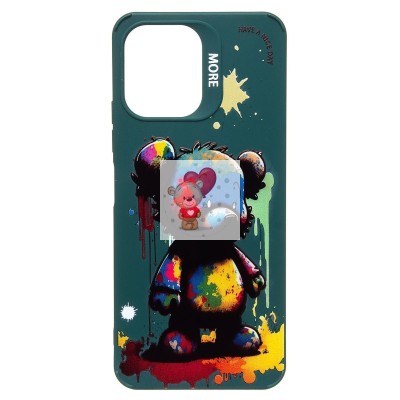 Чехол-накладка для Xiaomi Redmi 12 (медведь) (темно-зеленый) - SC335 Чехол-накладка для Xiaomi Redmi 12 (медведь) (темно-зеленый) - SC335