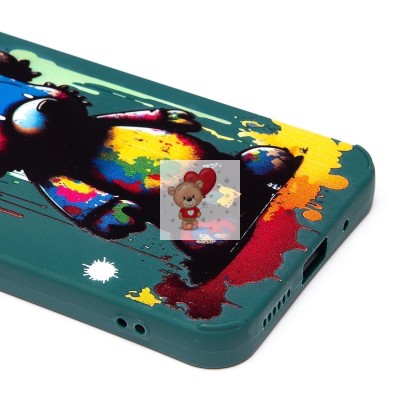 Чехол-накладка для Xiaomi Redmi 12 (медведь) (темно-зеленый) - SC335