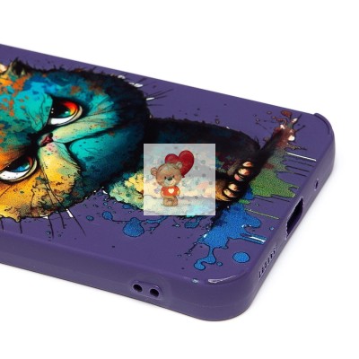 Чехол-накладка для Xiaomi Redmi 12C (кот) (фиолетовый) - SC335