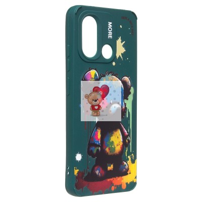 Чехол-накладка для Xiaomi Redmi 12C (медведь) (темно-зеленый) - SC335