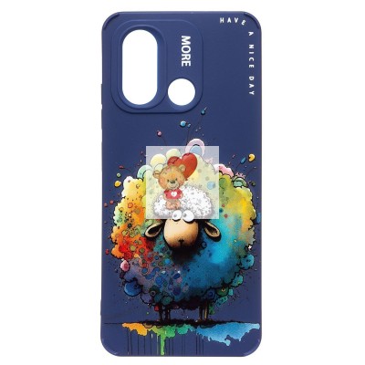 Чехол-накладка для Xiaomi Redmi 12C (овечка) (темно-синий) - SC335