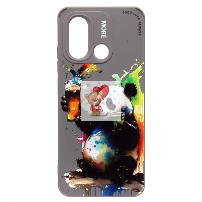 Чехол-накладка для Xiaomi Redmi 12C (панда) (серый) - SC335 Чехол-накладка для Xiaomi Redmi 12C (панда) (серый) - SC335