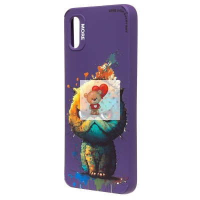 Чехол-накладка для Xiaomi Redmi 9A (кот) (фиолетовый) - SC335