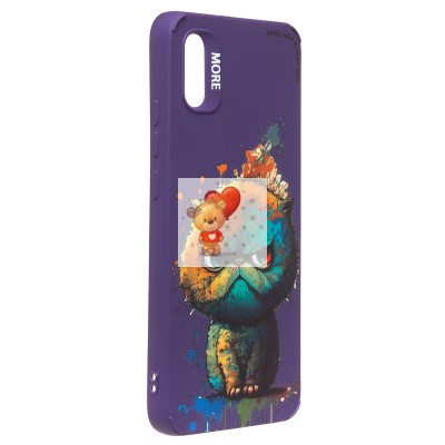 Чехол-накладка для Xiaomi Redmi 9A (кот) (фиолетовый) - SC335