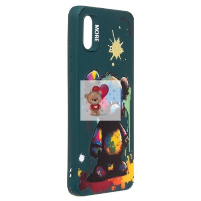 Чехол-накладка для Xiaomi Redmi 9A (медведь) (темно-зеленый) - SC335