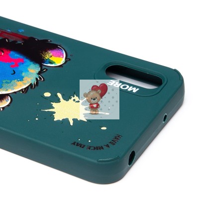 Чехол-накладка для Xiaomi Redmi 9A (медведь) (темно-зеленый) - SC335