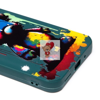 Чехол-накладка для Xiaomi Redmi 9A (медведь) (темно-зеленый) - SC335